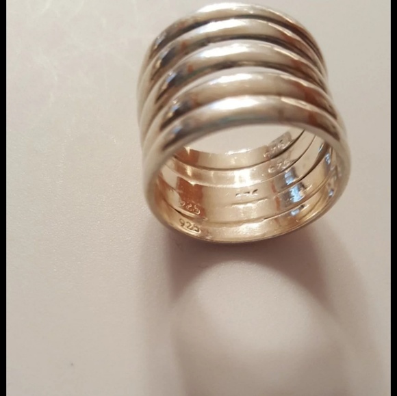 Silver Multi Banded Ring - Picture 2 of 4